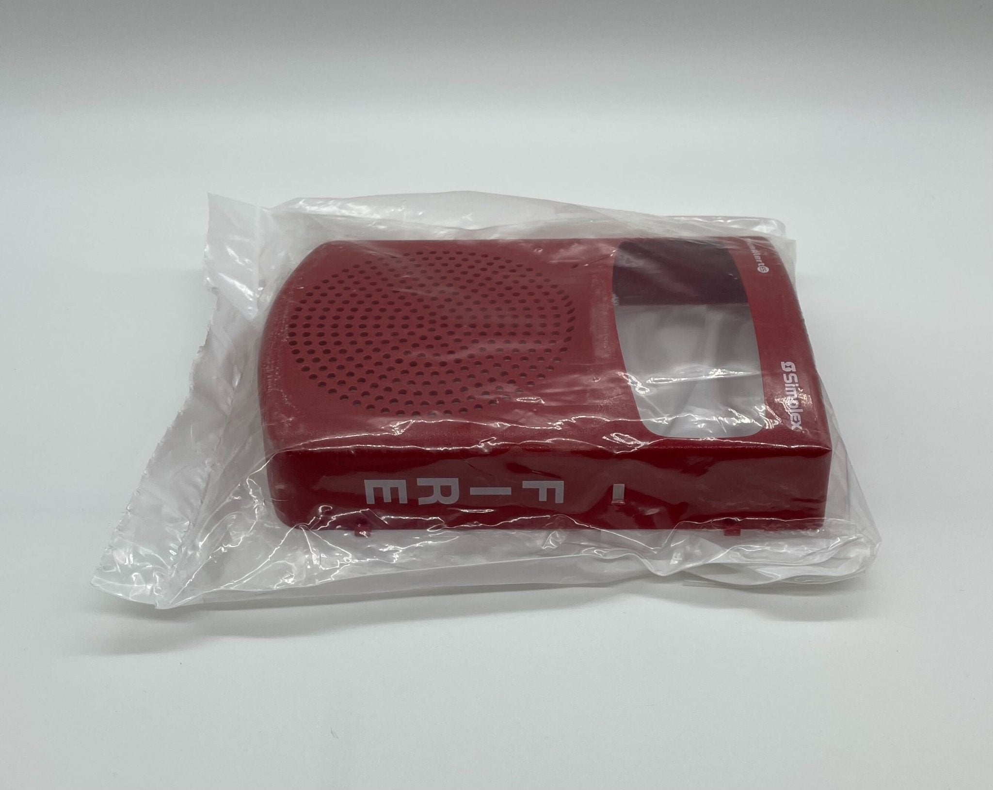Simplex 49SVC-WRFIRE-O cover, weather-resistant protective cover for fire alarm system components, black fabric with branding details