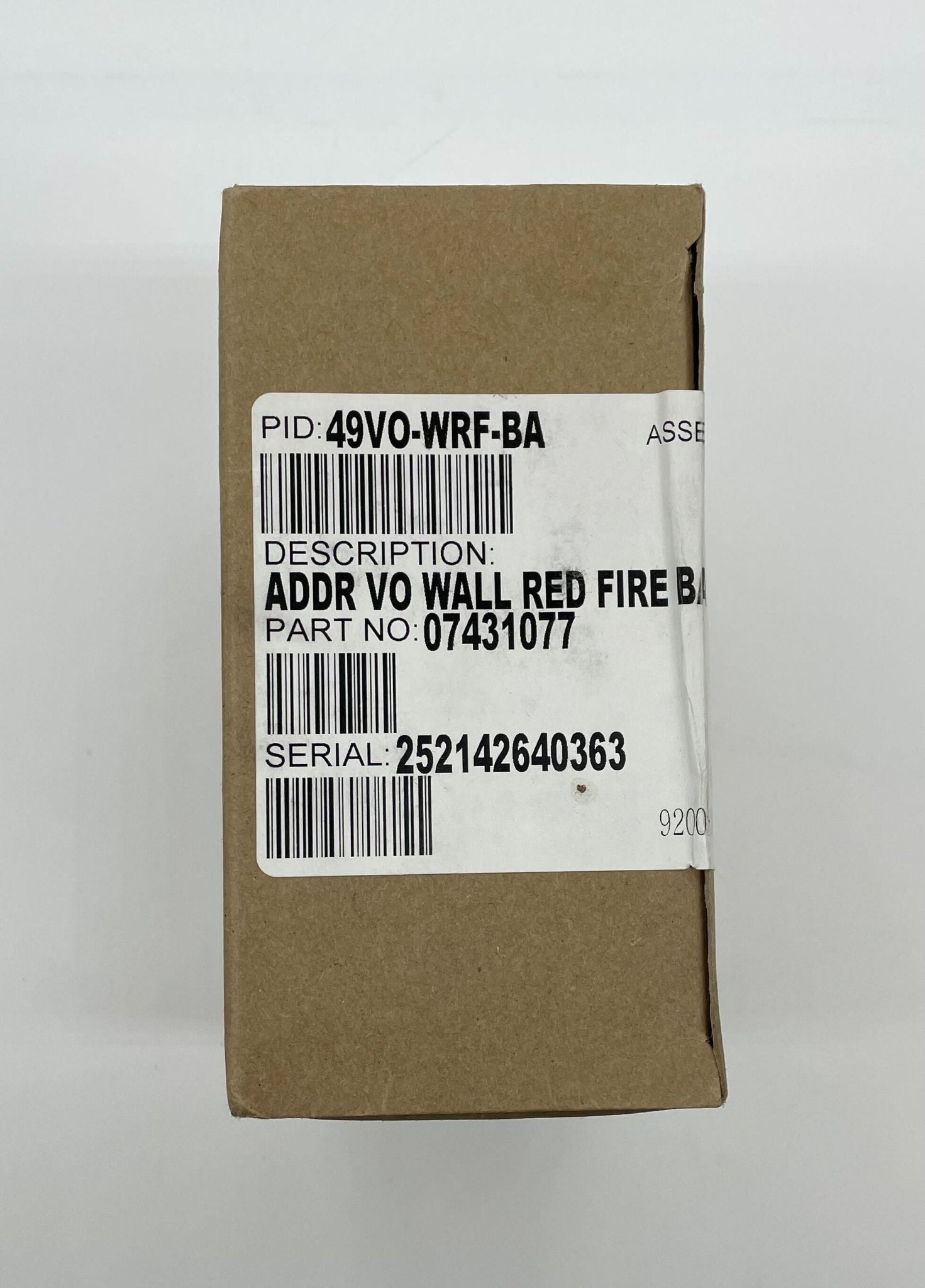 Simplex 49VO-WRF-BA strobe light with weather-resistant housing, mounted on a wall for emergency signaling.