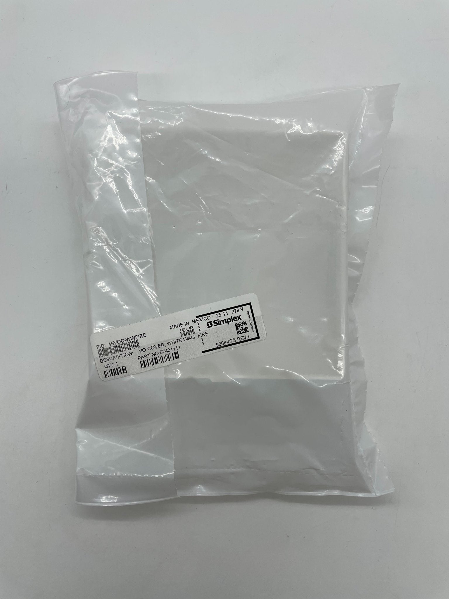 Simplex 49VOC-WWFIRE cover, a protective cover by Simplex, shown in a detailed view for fire safety equipment.
