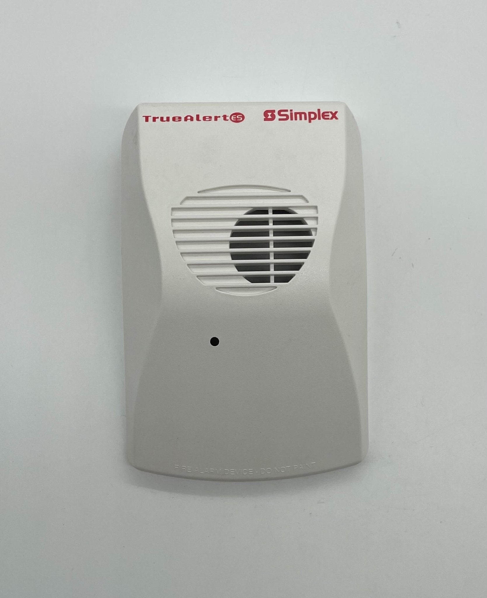Simplex 59AO-WWS fire alarm with white sensor and wiring, designed for building safety and emergency alert systems.