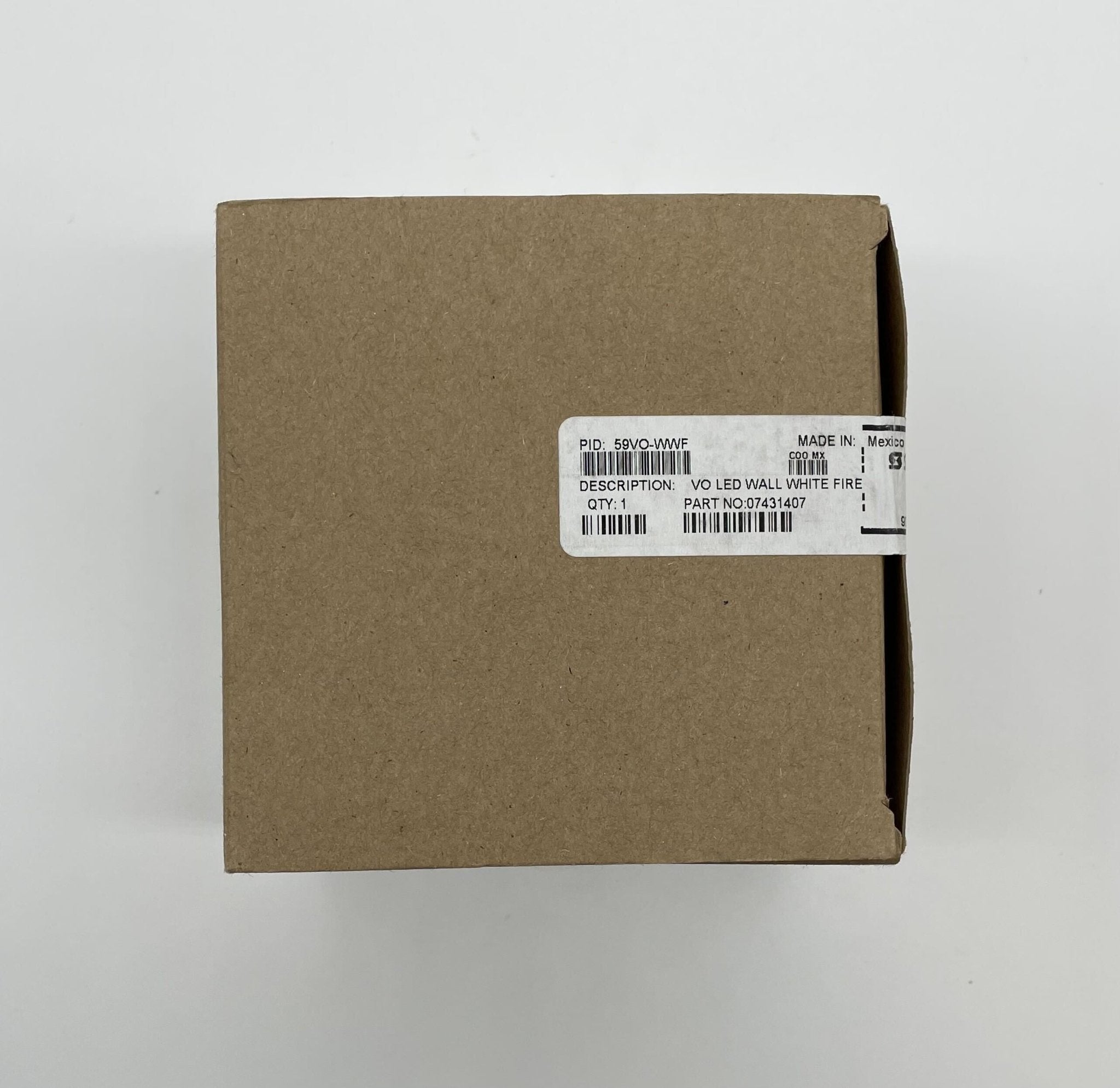 Simplex 59VO-WWF fire alarm with white plastic casing and mounting bracket, designed for building safety.