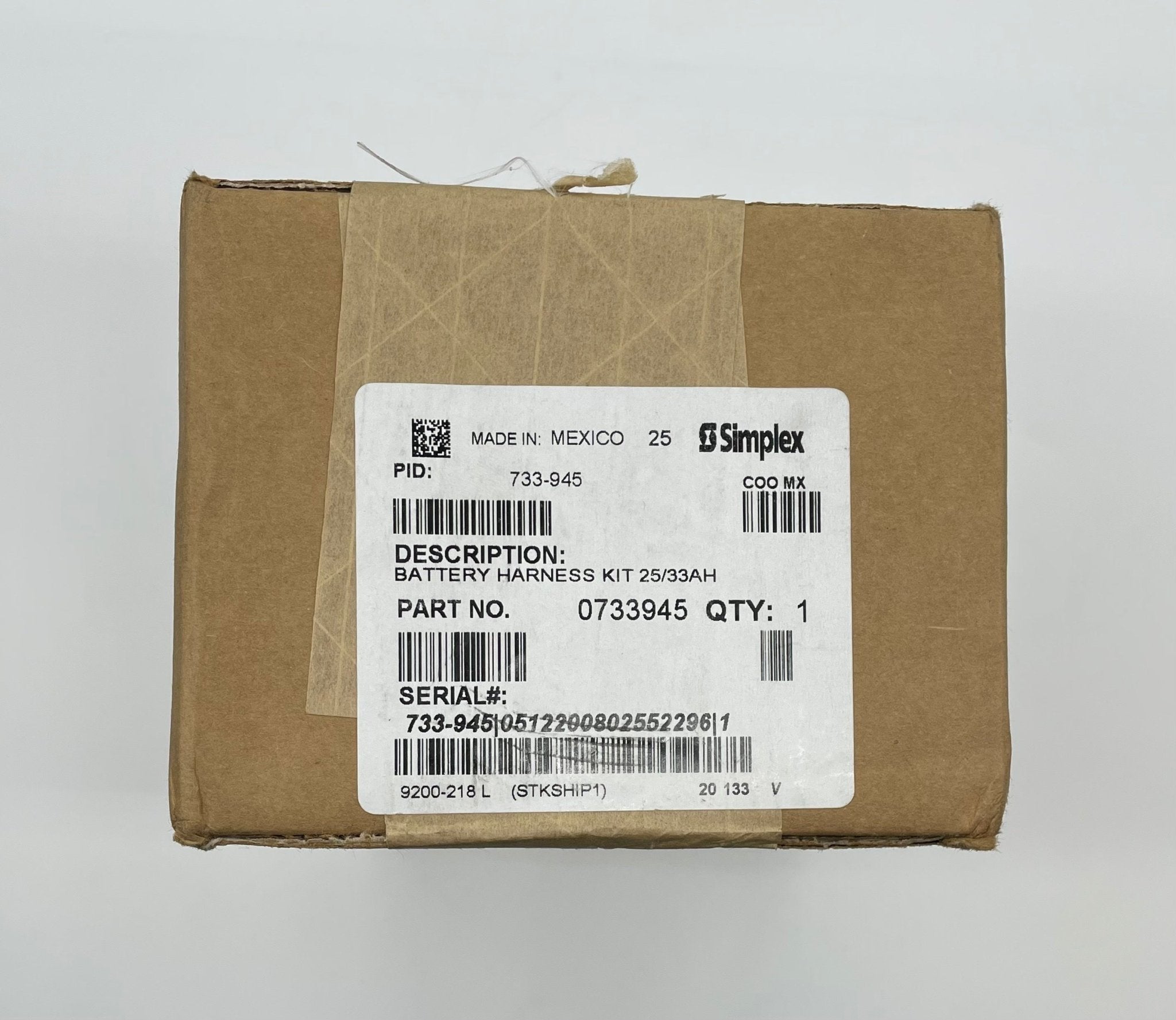 Simplex 733-945 batteries by Simplex, showing the compact battery pack with label and connection terminals.