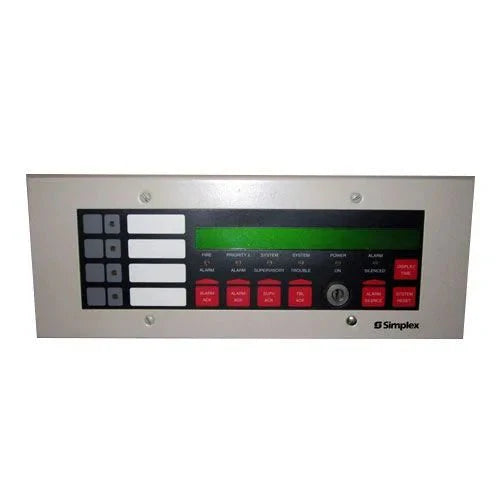 Simplex 4603-9101 annunciator with multiple indicator lights, mounted on a panel for emergency alarm signaling and system status.