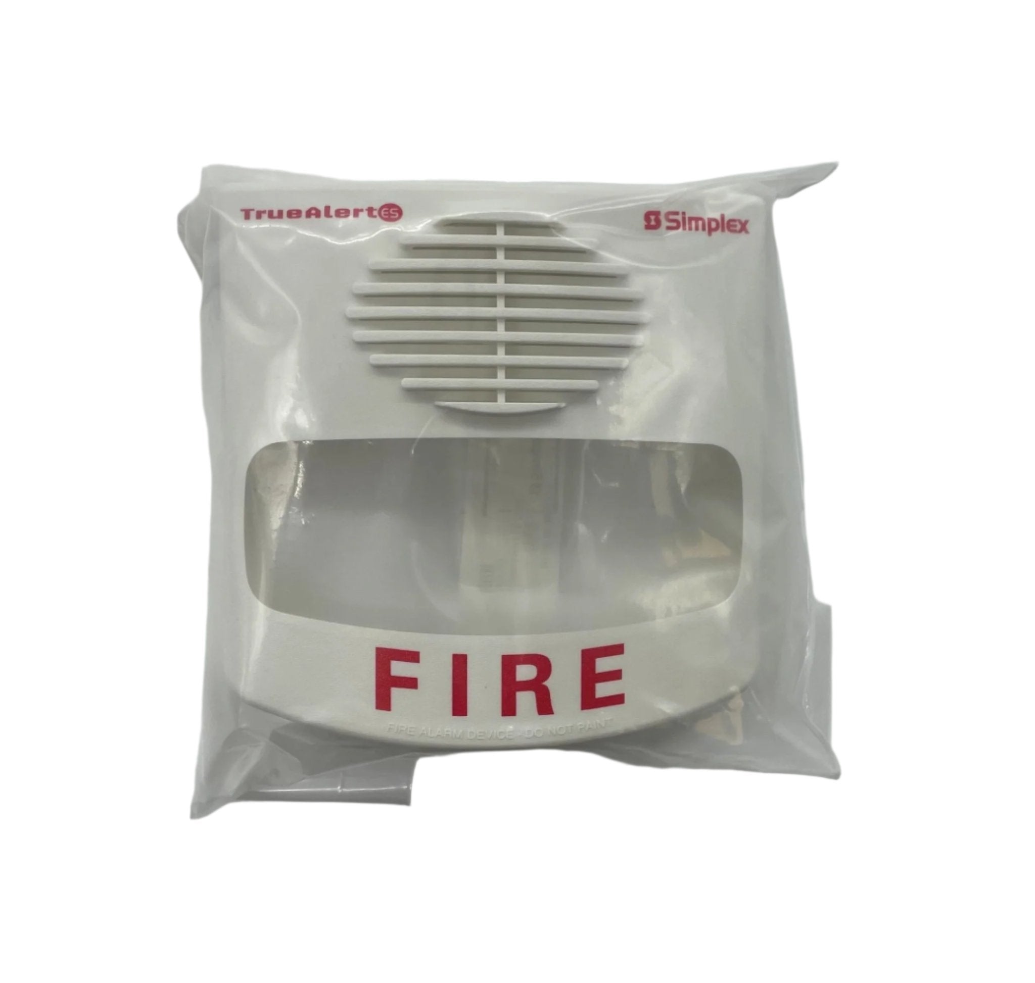 Simplex 49AVC-WWFIRE cover, durable protective cover for fire safety equipment, by Simplex, shown on a fire safety device.
