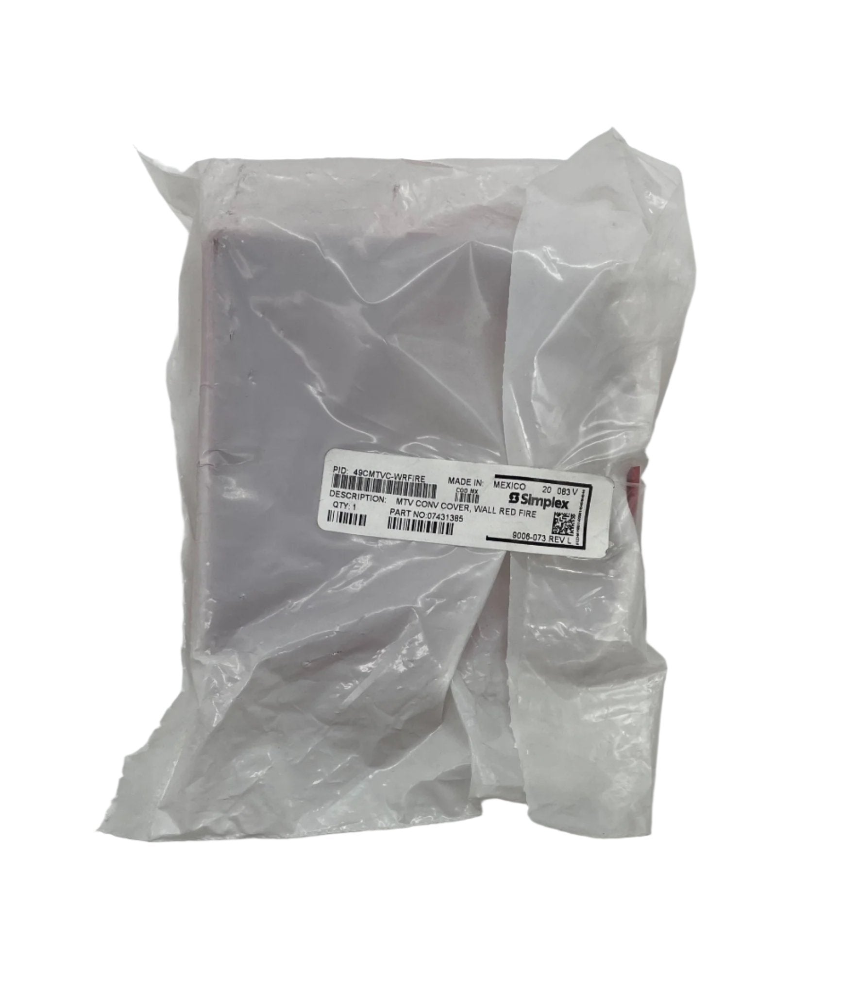 Simplex 49CMTVC-WRFIRE cover, durable protective cover for fire alarm or communication equipment, black color.