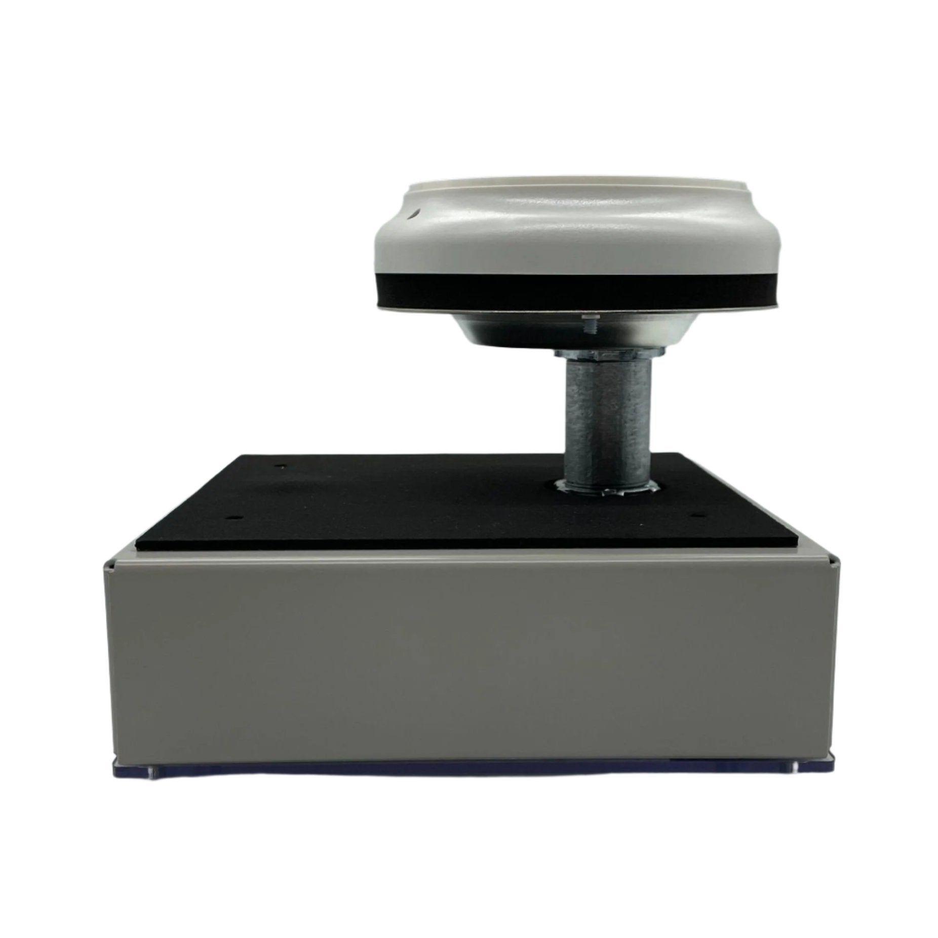 Simplex 4098-9750 duct detector mounted on a ceiling with wiring visible, used for HVAC system air quality monitoring.