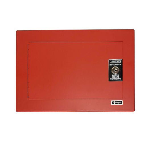 Simplex 2975-9218 fire alarm device with warning indicator, designed for fire safety systems in commercial buildings.