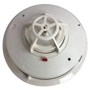 Simplex 4098-9403 fire alarm sensor with ULC certification, mounted on ceiling for fire detection and safety.