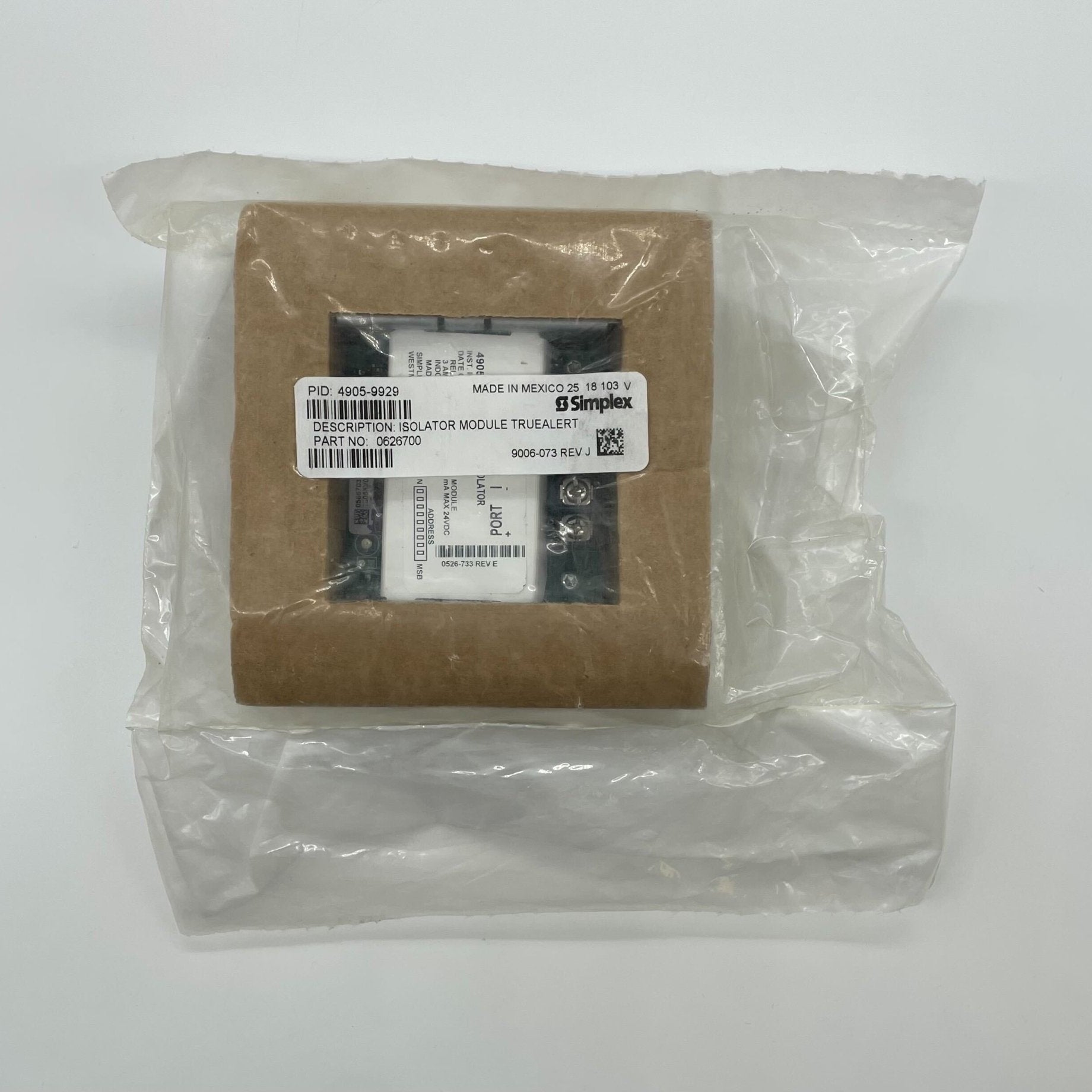 Simplex 4905-9929 modules by Simplex, featuring electronic components on a circuit board.