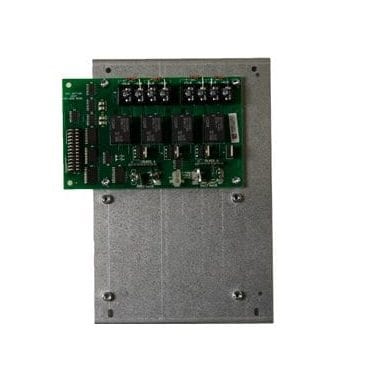 Simplex 4009-9807 fire alarm device by Simplex, mounted on a ceiling with wiring visible.