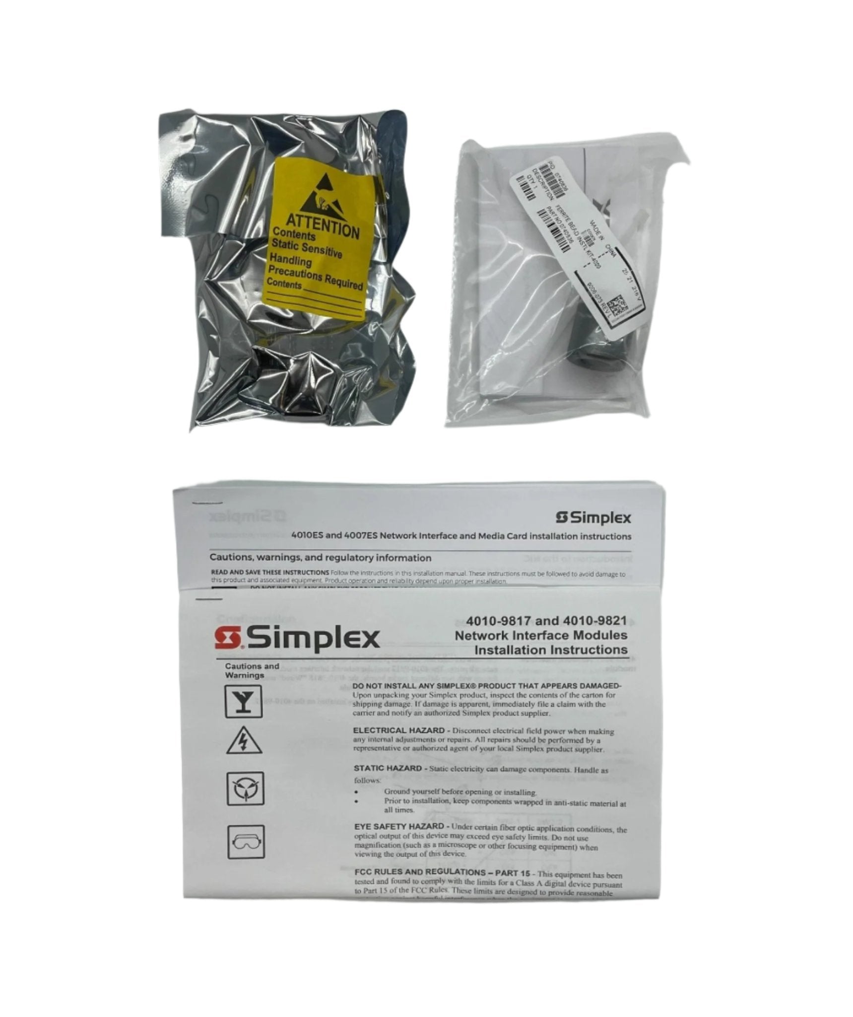 Simplex 4010-9818 fire alarm sensor with ULC certification, mounted on wall, part of Simplex fire alarm system.