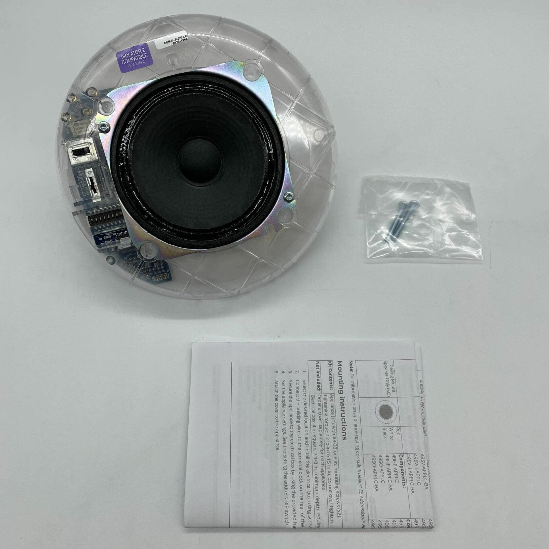Simplex 49SO-APPLC fire alarm sensor installed in a building system, part of the fire detection and alarm system.