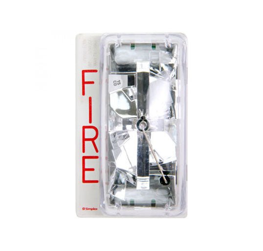 Simplex 4904-9346 fire alarm sensor with ULC markings, mounted on a ceiling in a security system setup.