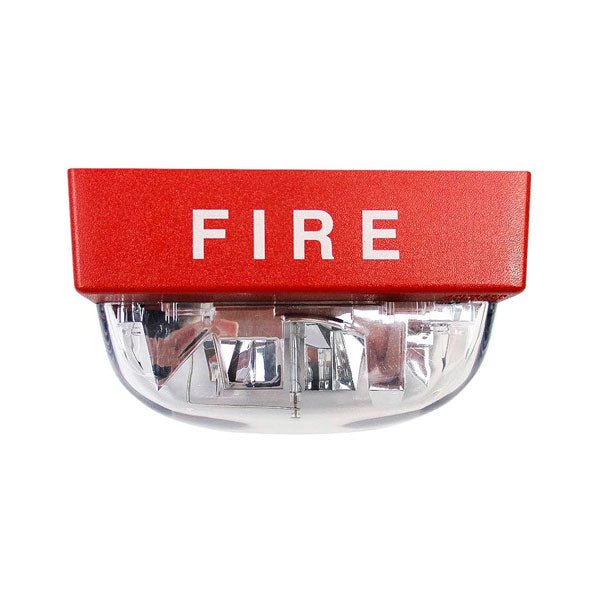 Simplex 4906-9202 strobe light, bright warning signal with clear lens and mounting bracket, used for emergency lighting.
