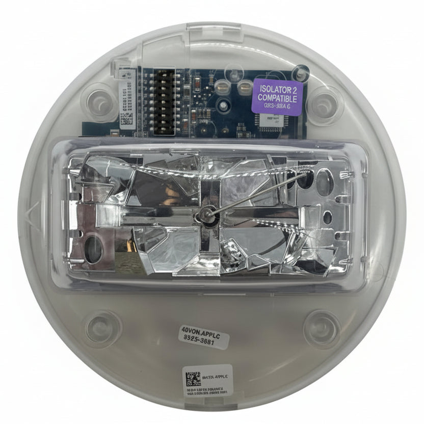 Simplex 49VOH-APPLC strobe light with LED indicator, mounted on a wall, used for emergency warning and signaling.