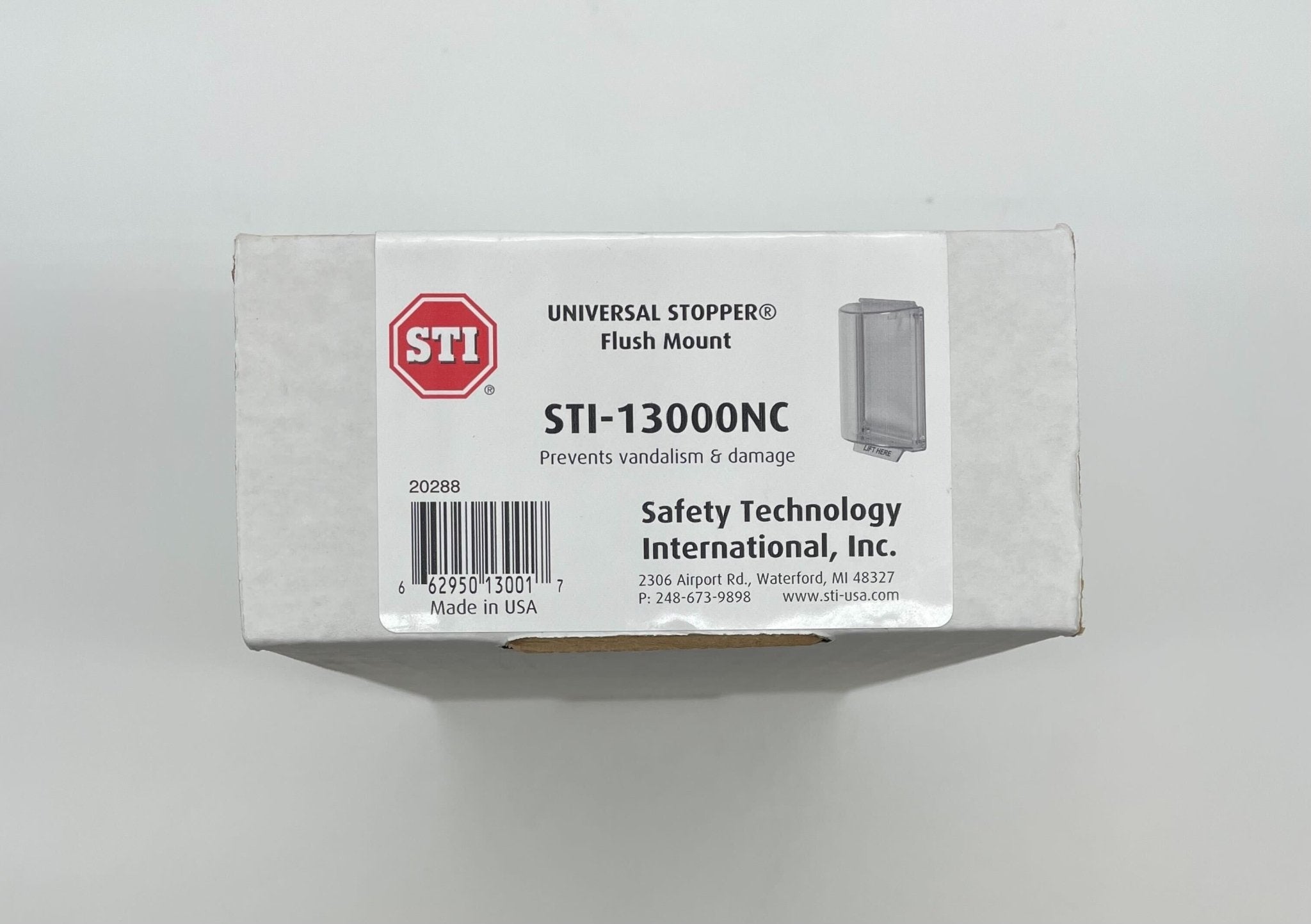 STI-13000NC universal fire alarm stopper without horn housing, indoor and outdoor use, black plastic with mounting components