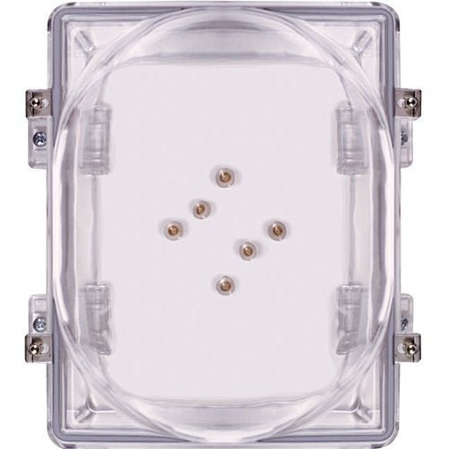 STI-1221A4X Stopper Dome and Strobe Damage Stopper, black plastic device with clear dome for preventing damage in electrical systems