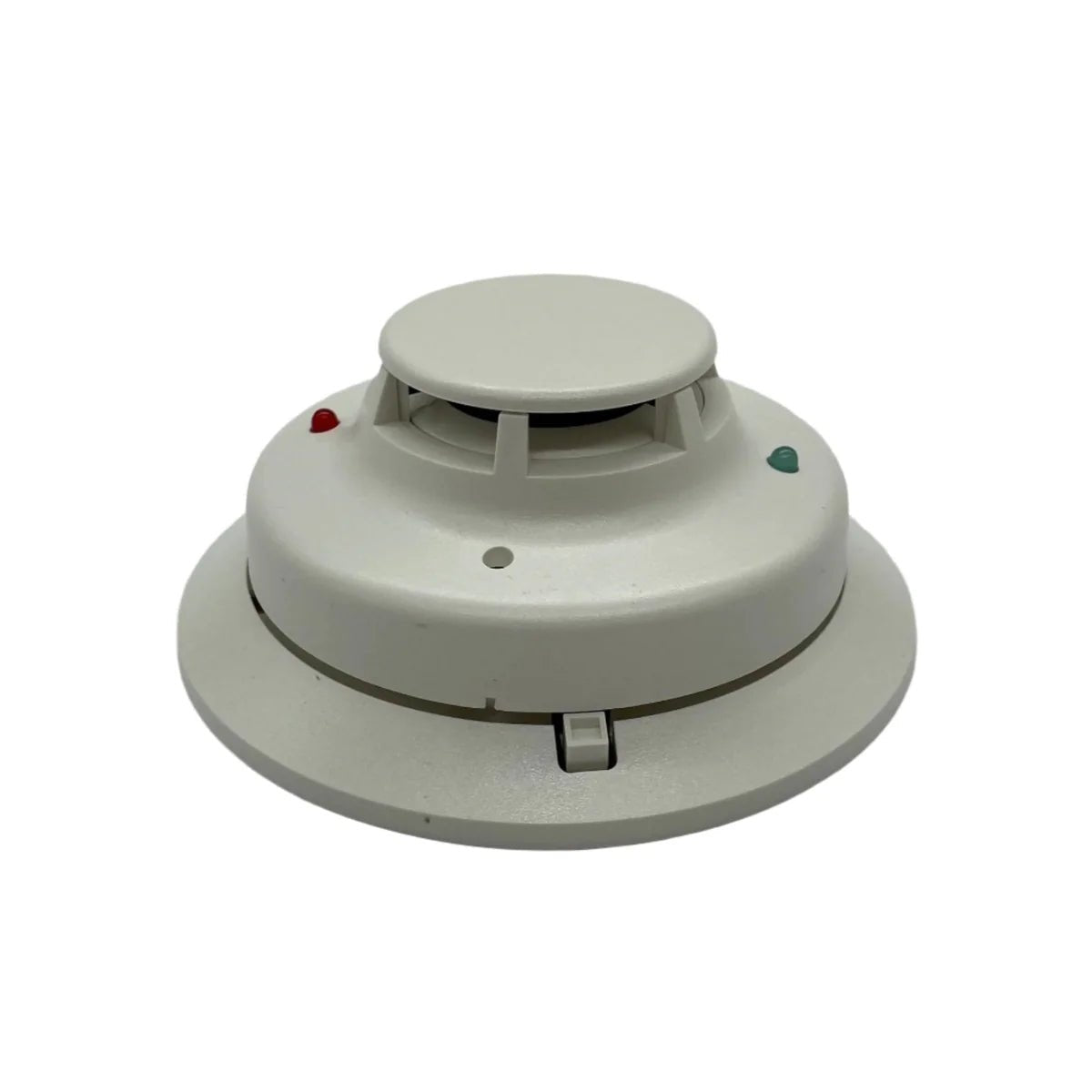 System Sensor 4W-B fire alarm detector with white plastic housing and mounting bracket.