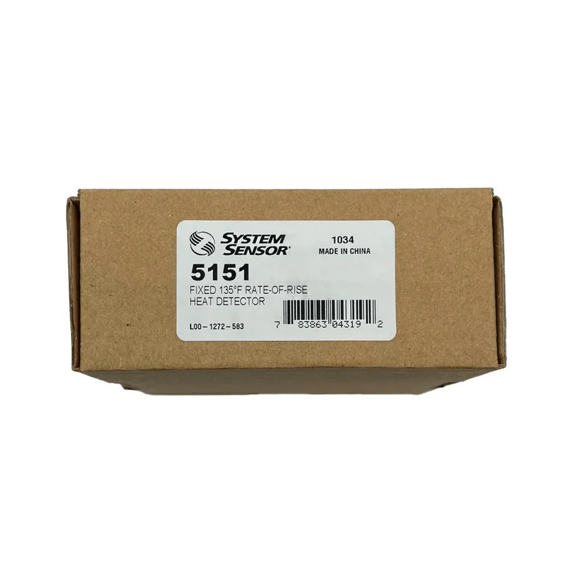 System Sensor 5151 smoke detector with white plastic housing and mounting bracket, designed for fire alarm systems.
