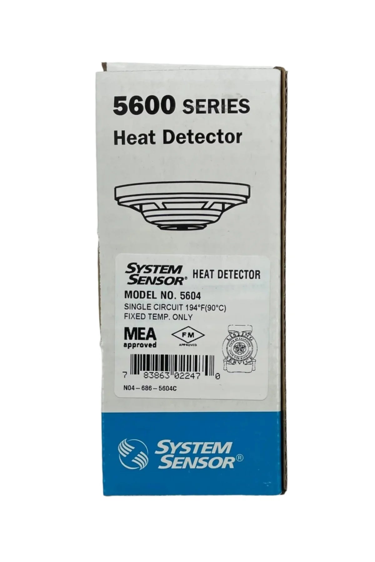 System Sensor 5604 smoke detector with alarm indicator and mounting base for residential safety systems.