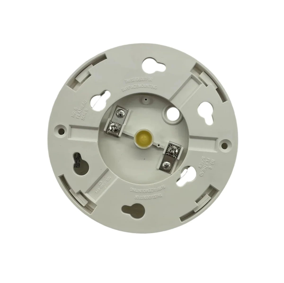System Sensor 5604 fire alarm detector with cover and wiring components, designed for commercial fire alarm systems.