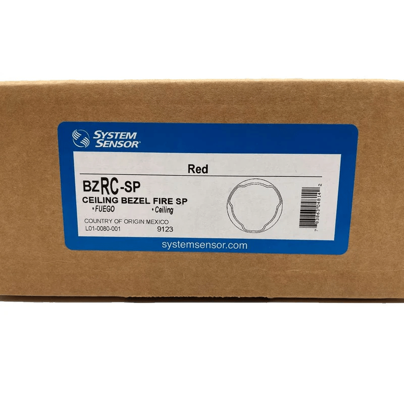 System Sensor BZRC-SP fire alarm control module with wiring and mounting components on a white background