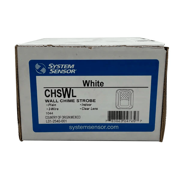 System Sensor CHSWL smoke detector with alarm horn, mounted on ceiling for fire safety and early warning detection.