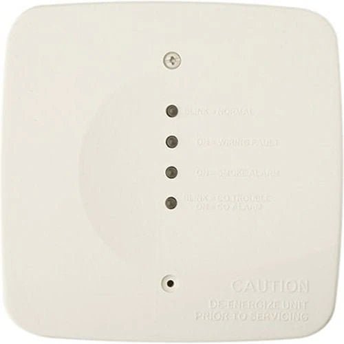 System Sensor COSMOD4W fire alarm control module mounted on a wall with wiring visible.