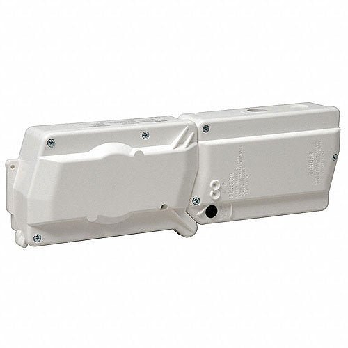 System Sensor D4120W fire alarm control module mounted on a wall with wiring visible.