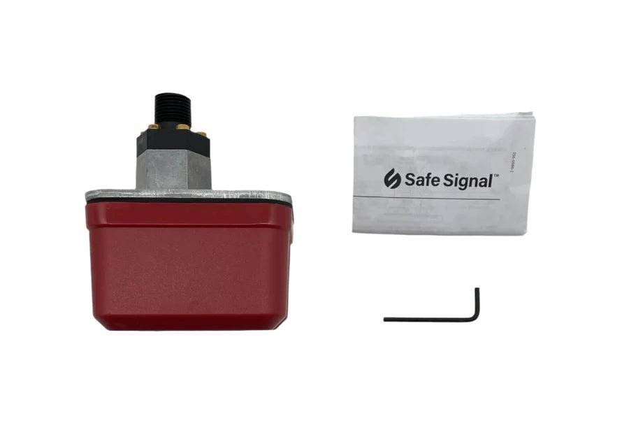 System Sensor EPS120-2 two SPDT switches with metal enclosures and wiring terminals, used for alarm and control applications.