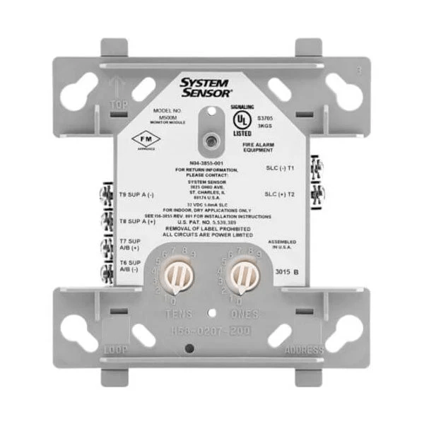 System Sensor M500M fire alarm detector with mounting base, designed for commercial fire safety systems.