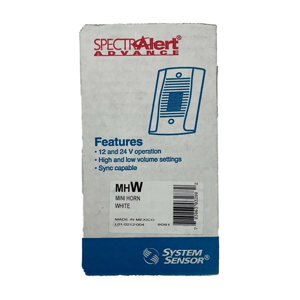 System Sensor MHW fire alarm head with black casing and mounting bracket, designed for fire detection systems.