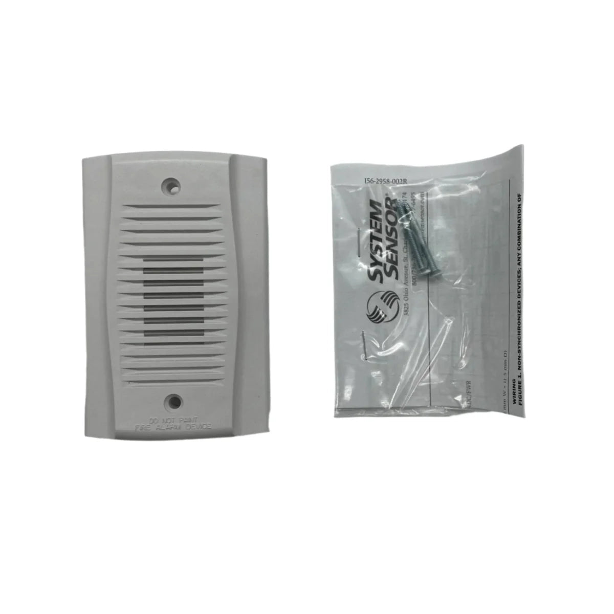 System Sensor MHW fire alarm head with black cover and mounting bracket for fire detection systems.