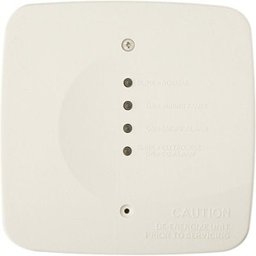 System Sensor COSMOD4W fire alarm control module mounted on a wall with wiring visible.