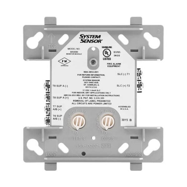 System Sensor M500M fire alarm detector with mounting base, designed for commercial fire safety systems.