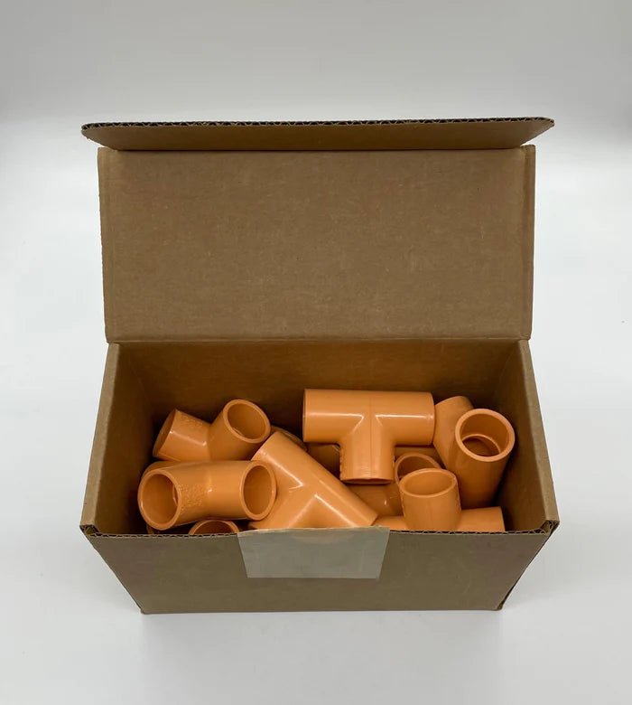 System Sensor P-TEE fire alarm pipe fitting with threaded connections, used for sprinkler and fire suppression systems.