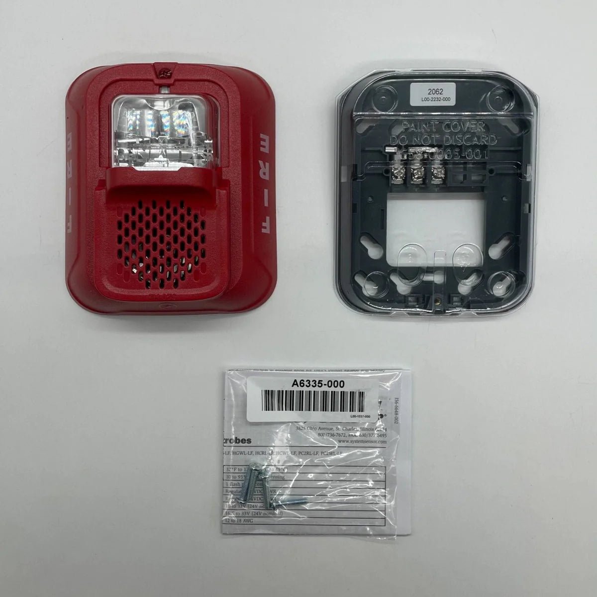 System Sensor P2RL-LF fire alarm detector with low-profile design, mounted on ceiling, for commercial safety applications