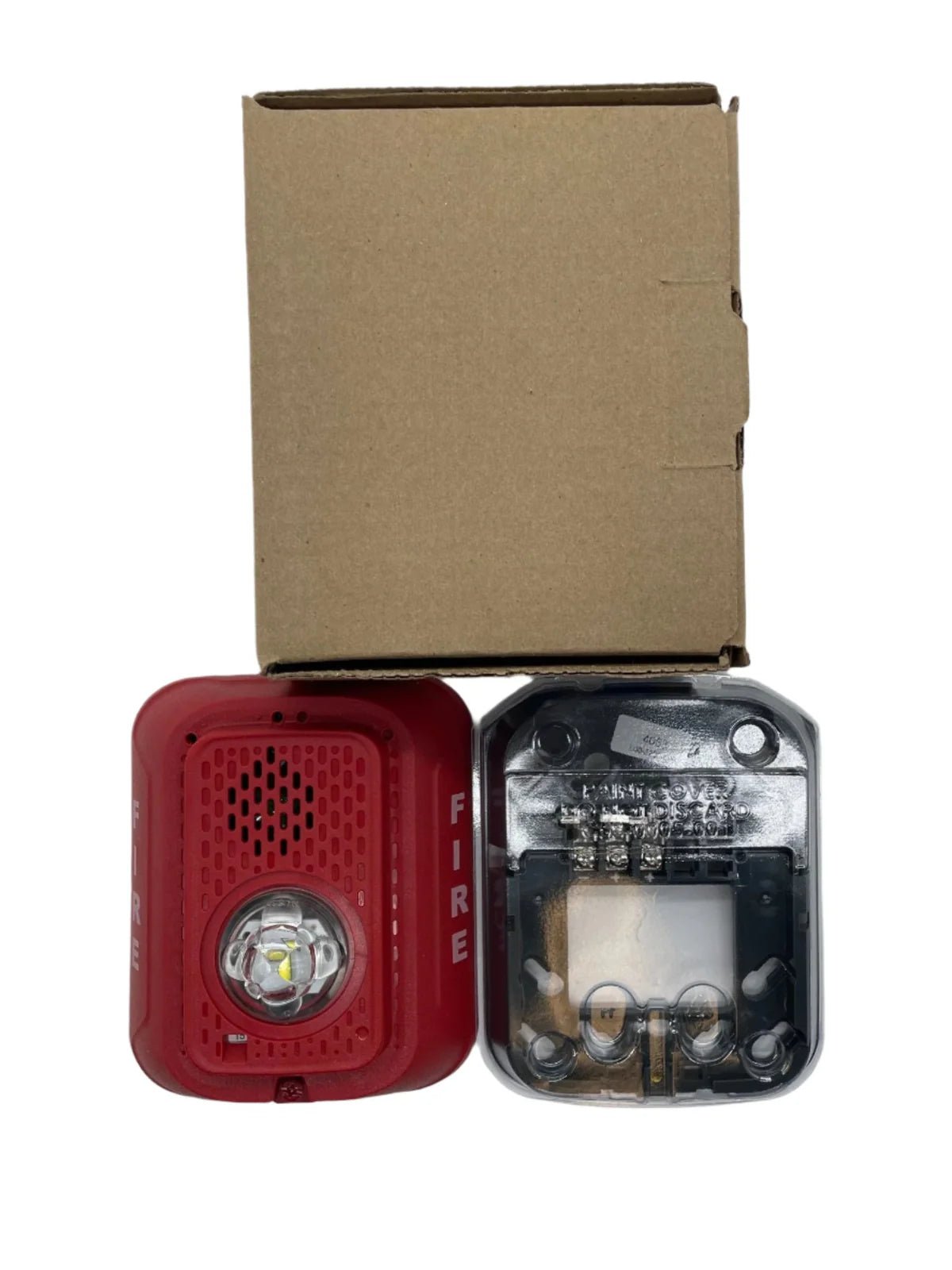 System Sensor P2RLED emergency exit sign with LED illumination, mounted on a wall, showcasing clear directional arrows.