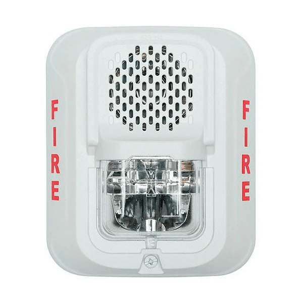 System Sensor P2WL-LF wireless photoelectric smoke detector with mounting base, designed for residential fire safety.