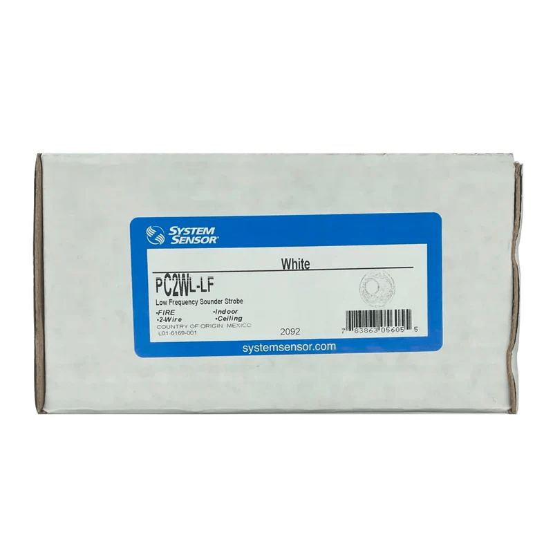 System Sensor PC2WL-LF fire alarm sensor with white housing and wiring connections, designed for fire detection systems.
