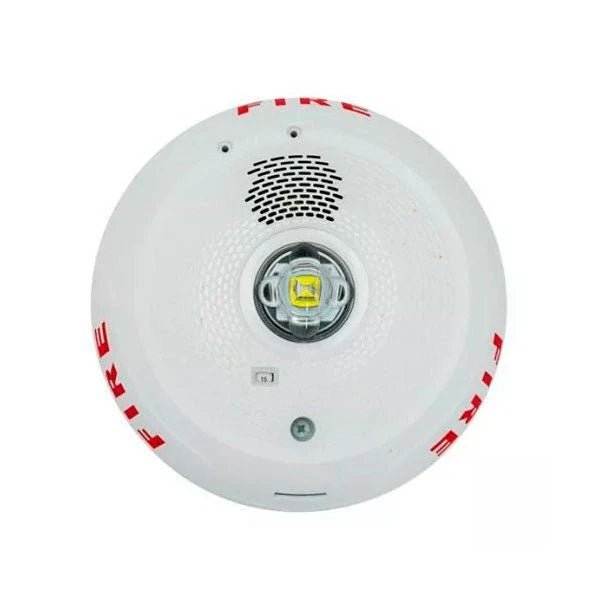 System Sensor PC2WLED LED emergency lighting unit mounted on a white background with wiring visible