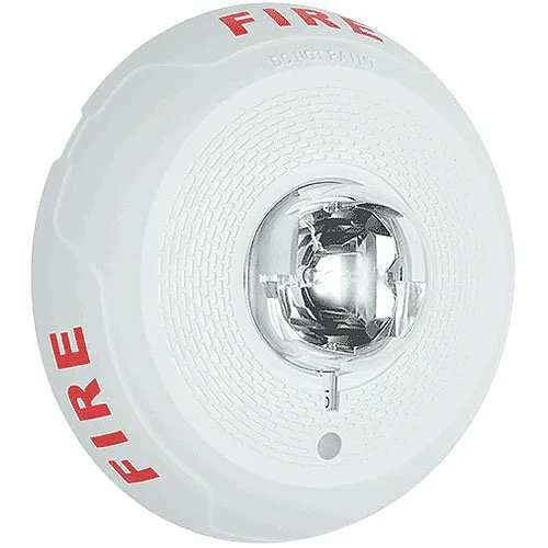System Sensor SCWL fire alarm sensor with wiring and mounting bracket, designed for building fire safety systems.