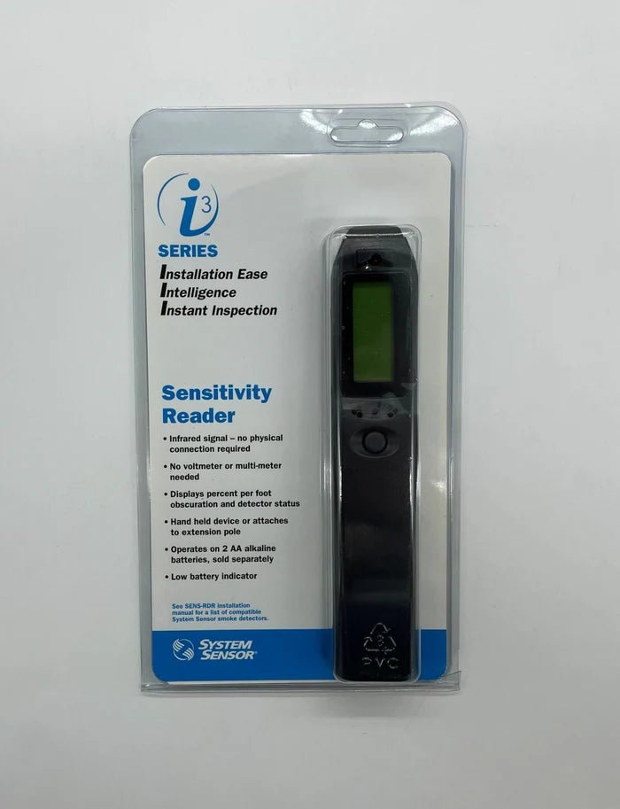 System Sensor SENS-RDR remote digital communicator with display screen and keypad for fire alarm system monitoring.