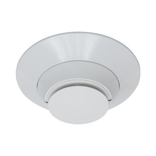 System Sensor SS-PHOTO photoelectric smoke detector with black plastic casing and mounting bracket, designed for fire detection.