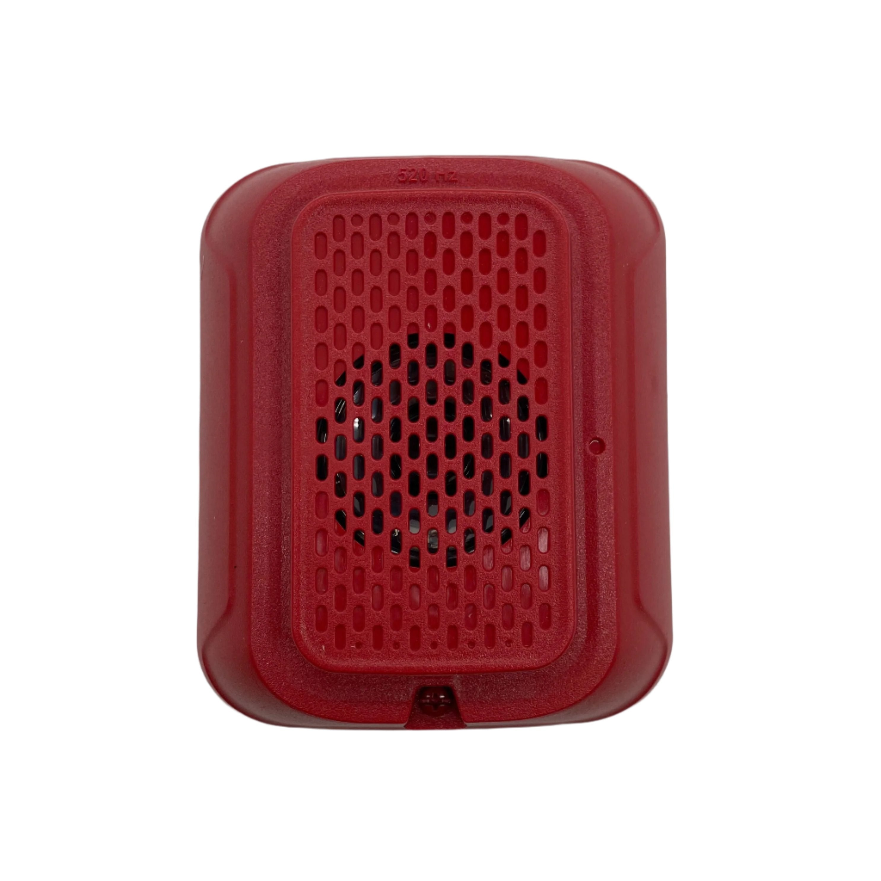 System Sensor HRL-LF smoke and heat detector mounted on ceiling, black housing with sensor openings, in a clean ceiling environment.