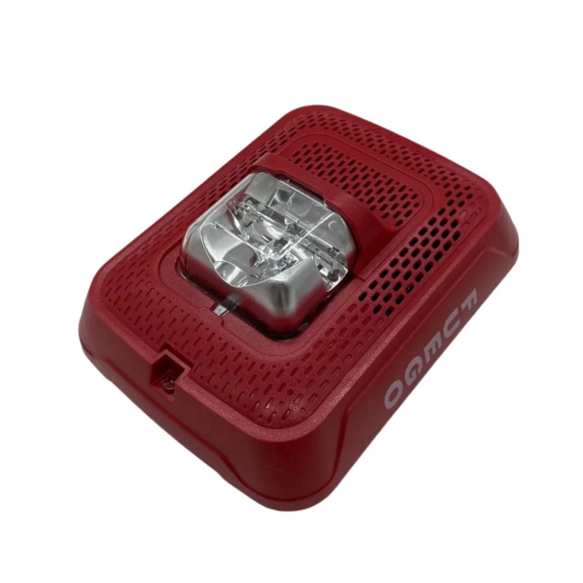 System Sensor SPSRL-SP fire alarm sensor with red warning LED and mounting hardware, designed for building safety systems