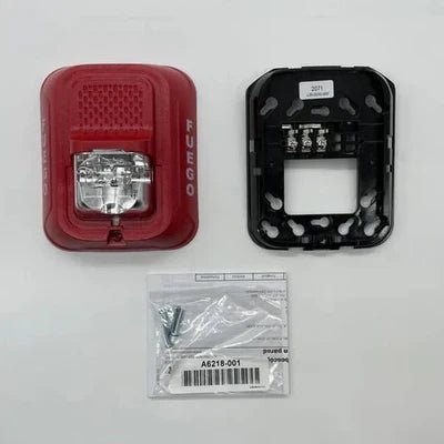 System Sensor SRL-SP fire alarm sensor with pink cover and wiring terminals, designed for ceiling mount in fire detection systems.