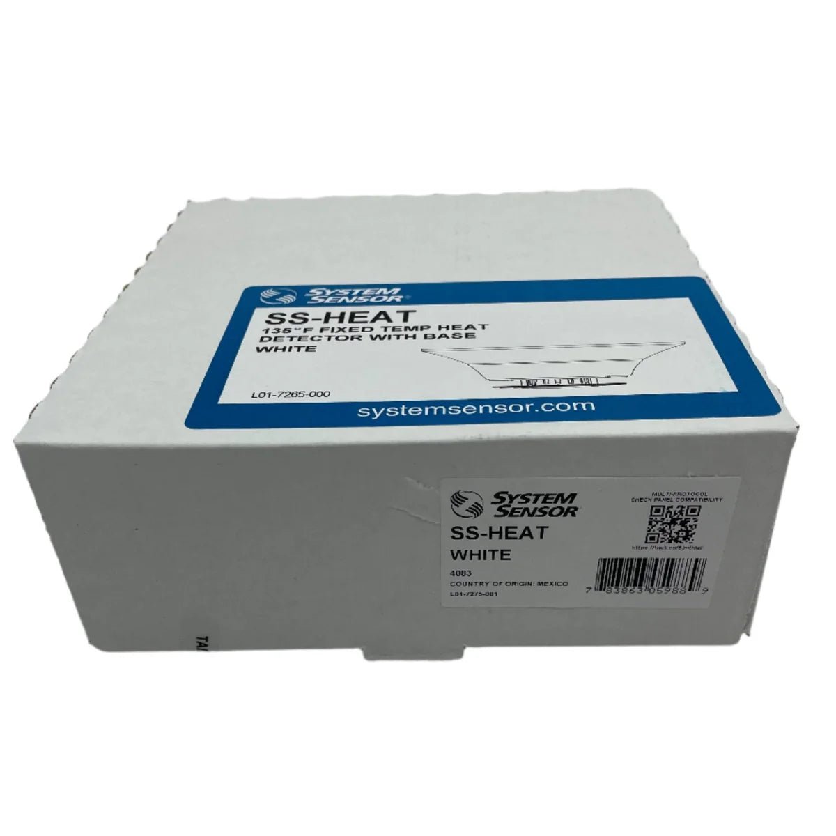 System Sensor SS-HEAT heating sensor with digital display and wiring connections for HVAC temperature monitoring.