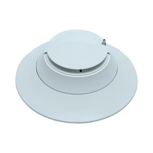 System Sensor SS-PTIR heat and smoke detector with infrared sensor, mounted on ceiling for fire detection.