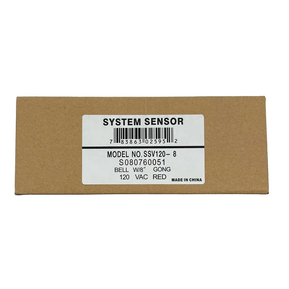 System Sensor SSV120-8 fire alarm sensor with black casing and wiring connectors, designed for fire detection systems.